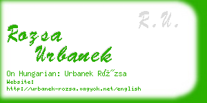 rozsa urbanek business card